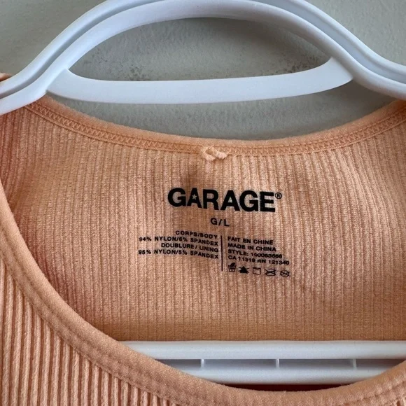 Garage Peach Ribbed Crop Top - Picture 6 of 7
